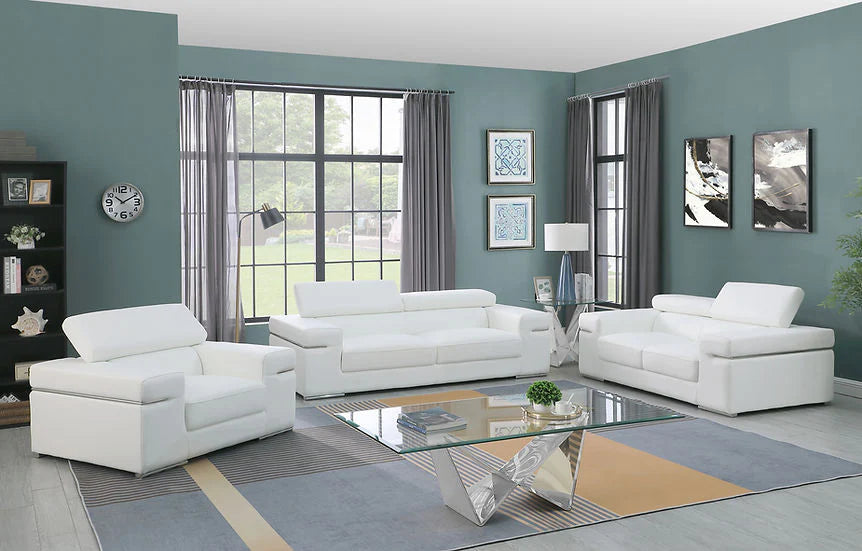Soho White 2-Pieces Sofa &amp; Loveseat