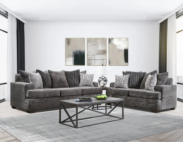 Charcoal Sofa &amp; Loveseat Set