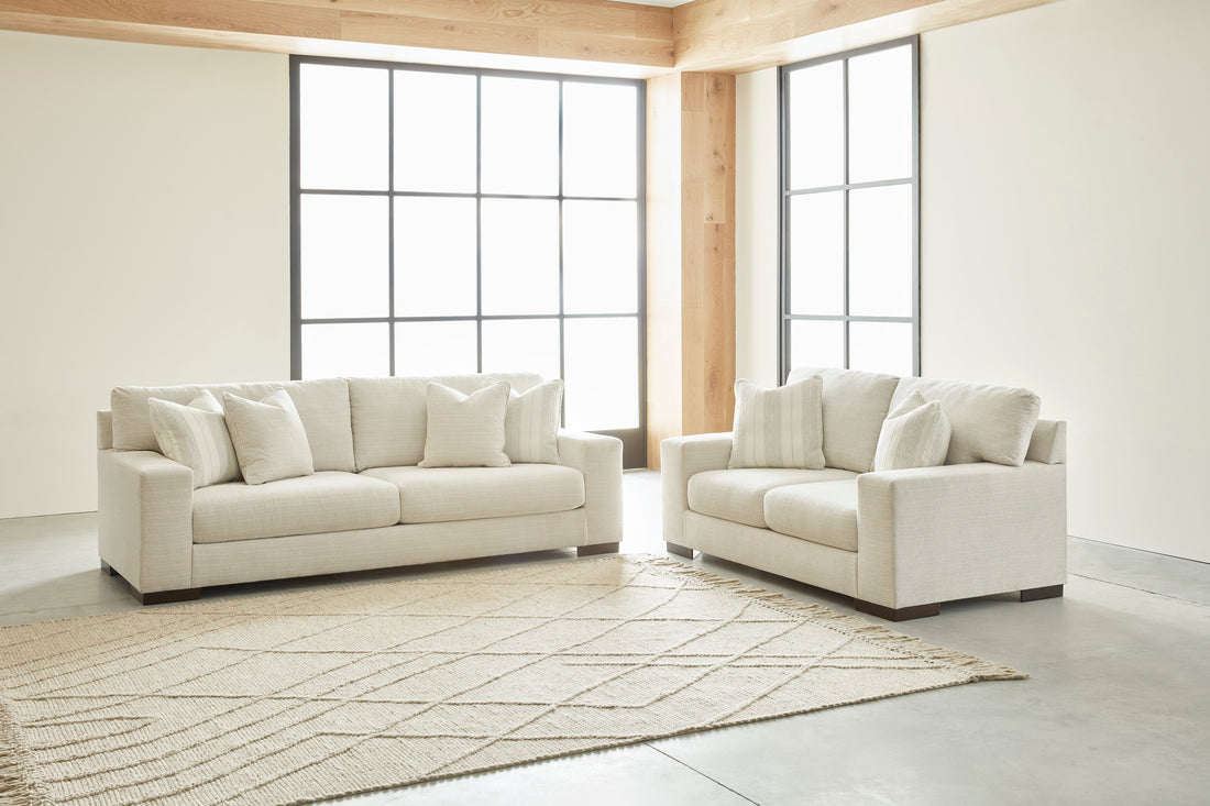 Maggie Sofa and Loveseat in Birch