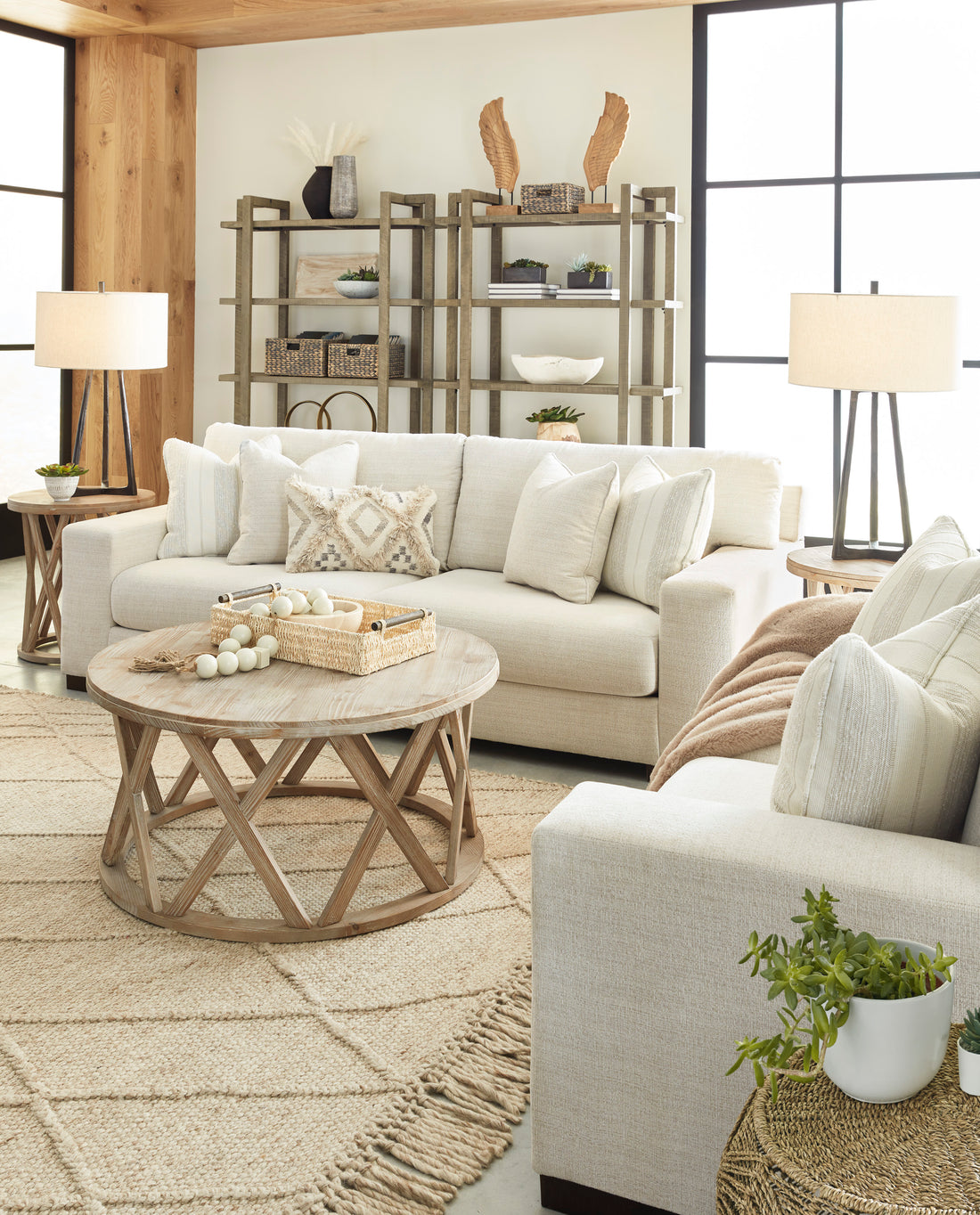 Maggie Sofa and Loveseat in Birch