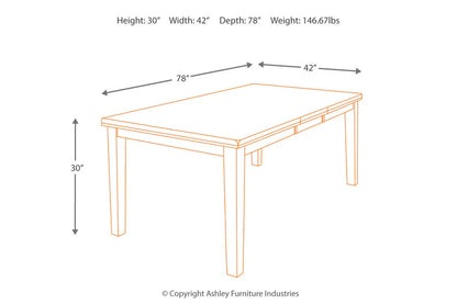 Ralene Medium Brown Dining Extension Table Only