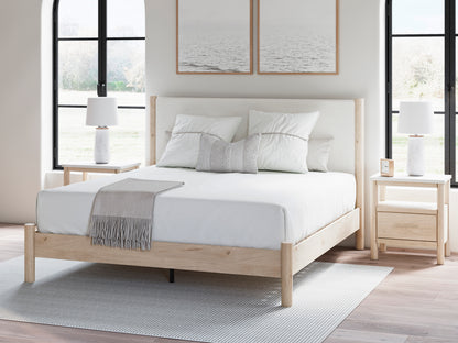 Cadmori Two-tone Queen Upholstered Platform Bed