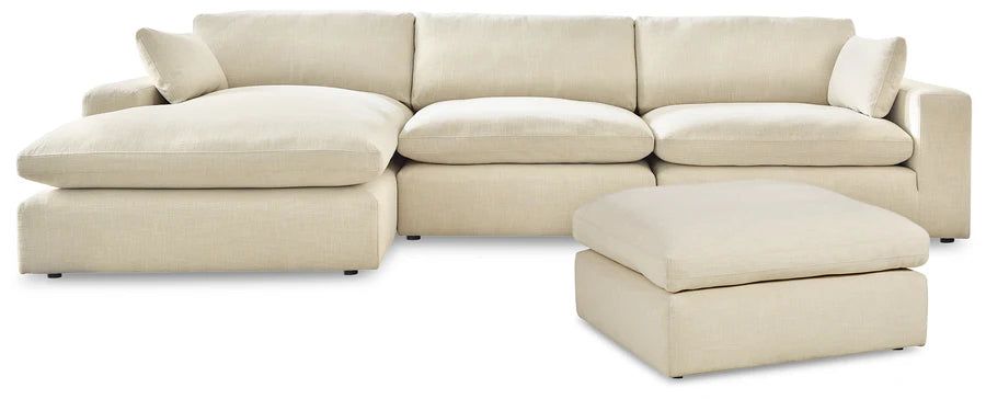 Elyza Linen 3-Piece Sectional with Chaise