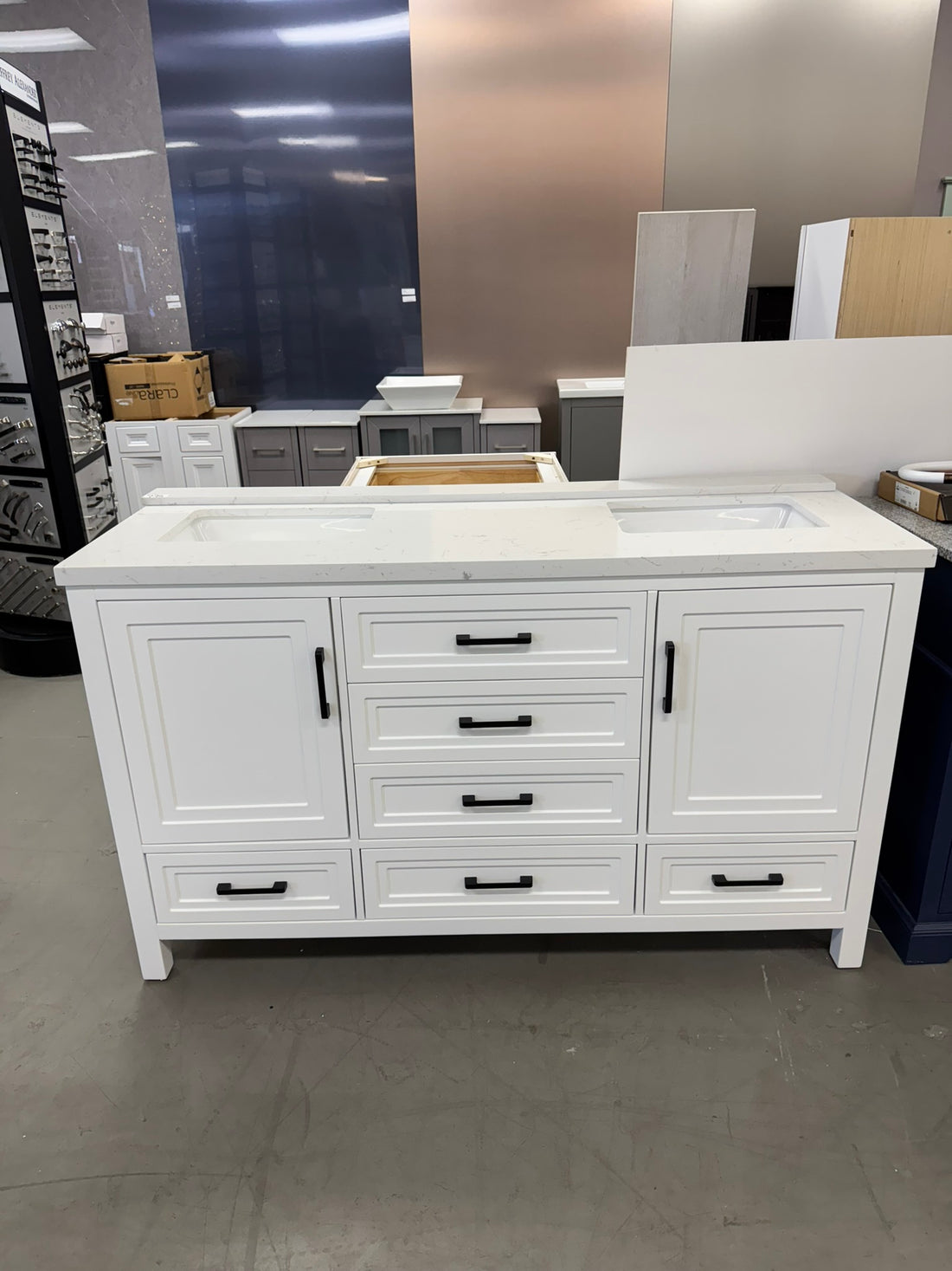 60 Inch Vanity with Carrara Artificial