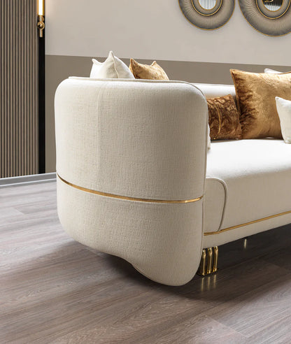 Helena Ivory Velvet Sofa &amp; Loveseat