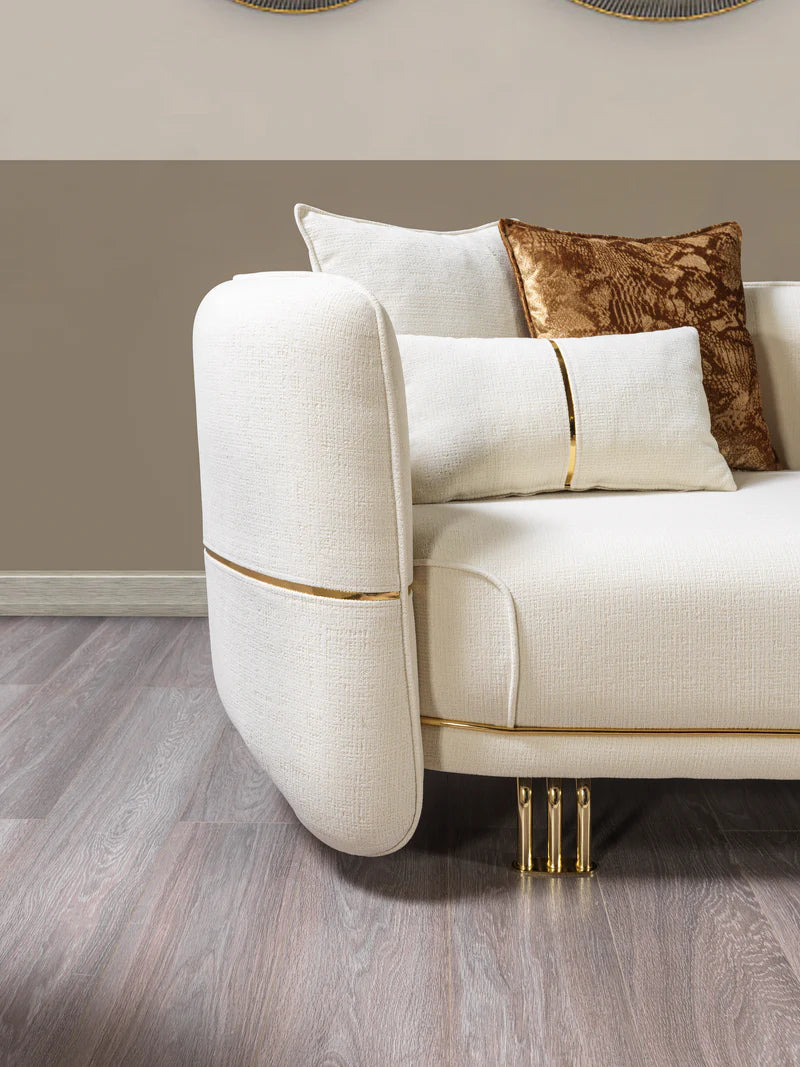 Helena Ivory Velvet Sofa &amp; Loveseat