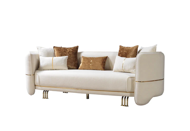Helena Ivory Velvet Sofa &amp; Loveseat