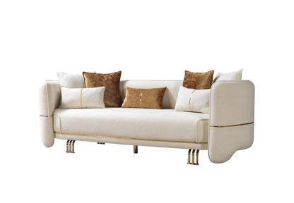 Helena Ivory Velvet Sofa &amp; Loveseat