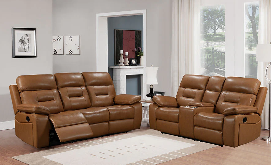 Dallas Camel Reclining Sofa Set