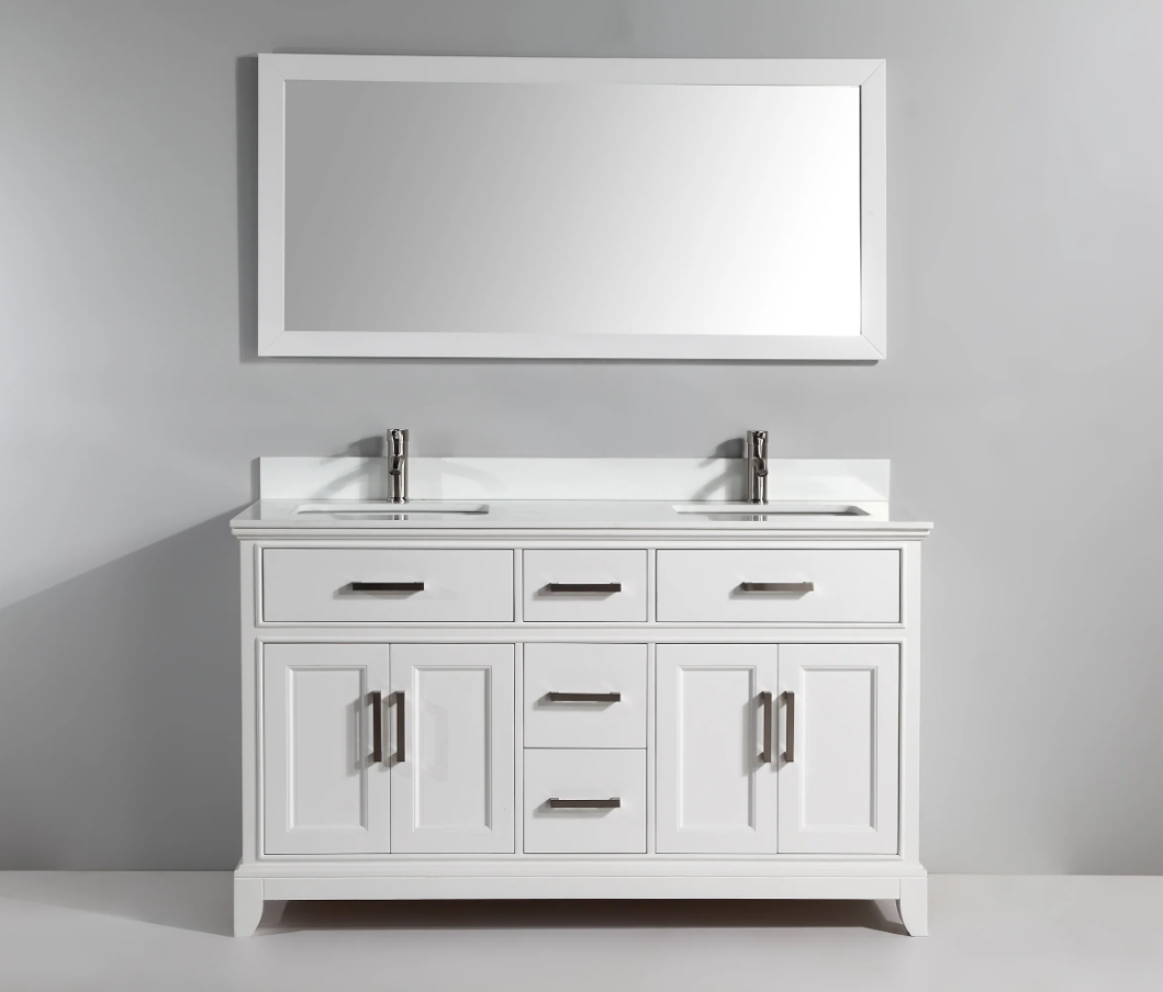 Genoa 60" Double Sink Bathroom Vanity Set