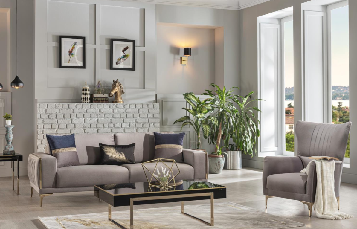 Carlino Napoly Gray Sofa